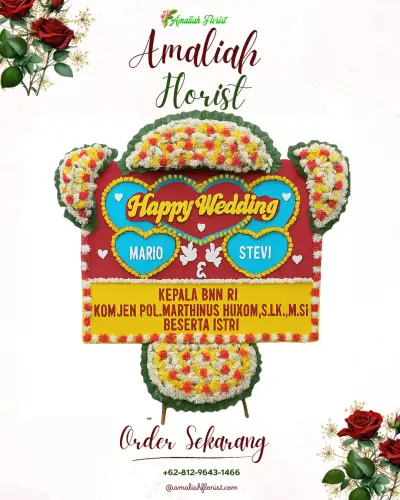 Karangan Papan Bunga Pernikahan di Ciparay